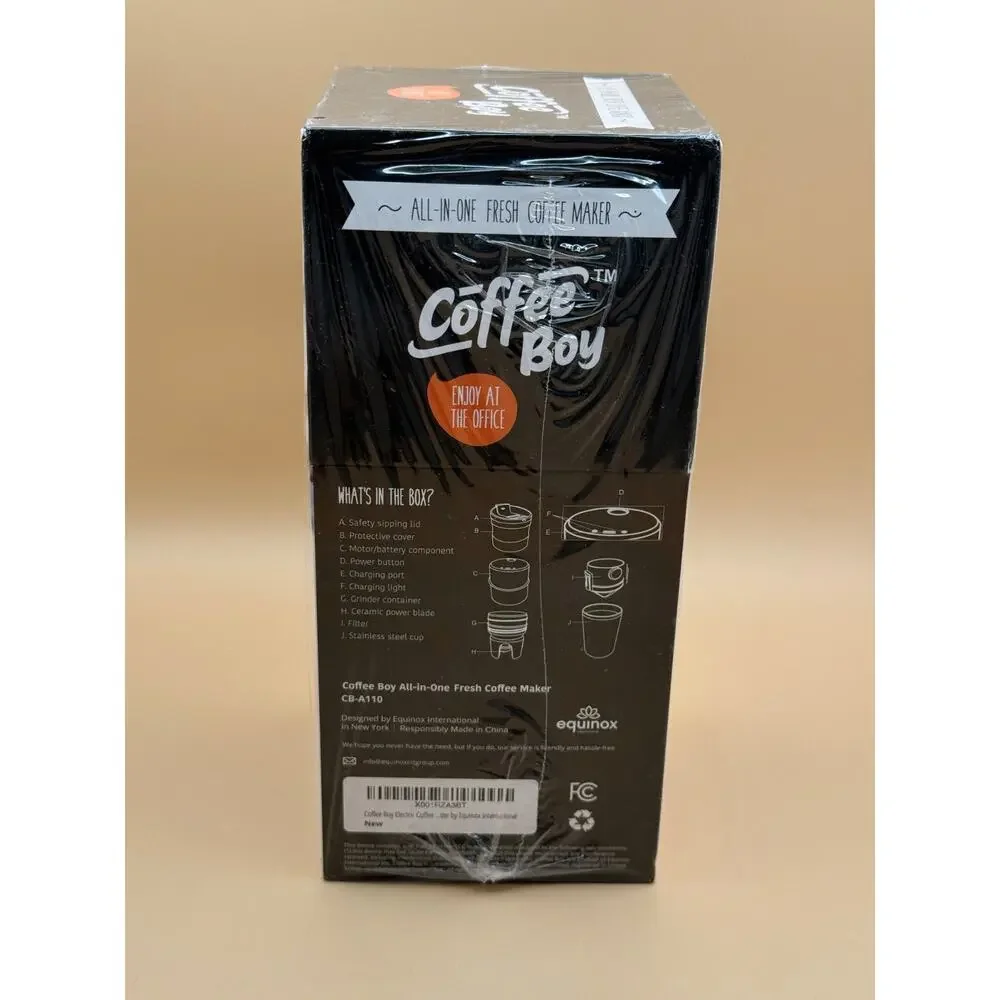 ☕ Coffee Boy All-In-One Fresh Coffee Maker Travel Grinder Cup NEW Sealed